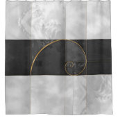 ゴールデンスパイラル – 聖なるジオメトリ シャワーカーテン (正面)