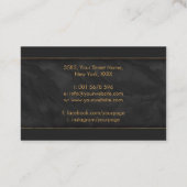 ゴールデンスパイラル – 黒大理石と金ゴールド 名刺 (裏面)