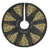 ゴールデンスパークルクリスマスツリースカート ブラッシュドポリエステルツリースカート (正面)