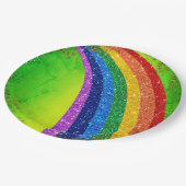 ゴールデンスパークルズとグリッターレインボーユニコーングリーン ペーパープレート (アングル)