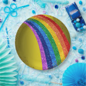 ゴールデンスパークルズとグリッターレインボーユニコーンパーティー ペーパープレート (パーティー)