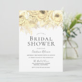 ゴールデンスパークルフラワーズエレガントブライダルシャワー 招待状 (スタンド正面)