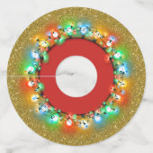 ゴールデンスパークルホリデーライトバルブ ワイングラスタグ (正面)