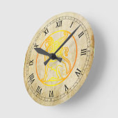 ゴールデンスフィンクスウォールクロック ラウンド壁時計 (傾斜)