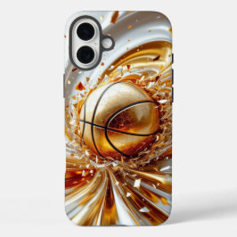 ゴールデンスプラッシュバスケットボール iPhone 16 PLUSケース
