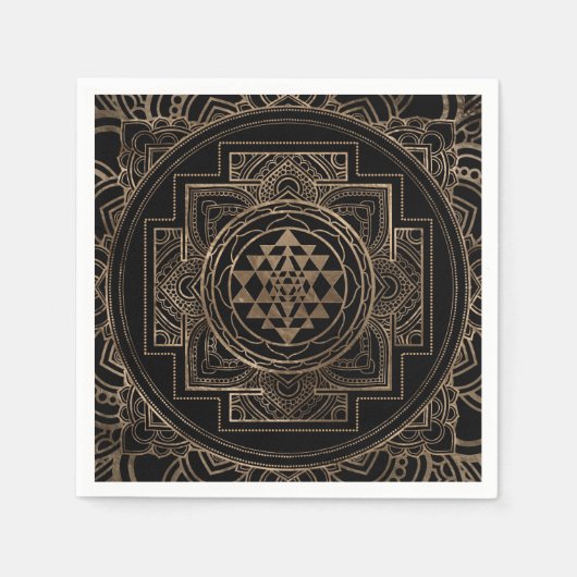 ゴールデンスリヤントラ/ロータスチャクラ スタンダードカクテルナプキン (正面)