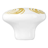 ゴールデンスワールフェイクアートフォイルバラエレガントフローラ セラミックノブ (側面)