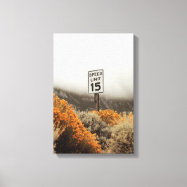 ゴールデンスージブラシ付きスピードリミット15サイン キャンバスプリント