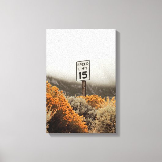 ゴールデンスージブラシ付きスピードリミット15サイン キャンバスプリント (正面)