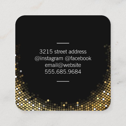 ゴールデンセイン黒バリエーション スクエア名刺 (裏面)