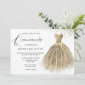 ゴールデンセピア金ゴールドグリッターガウンドレスキンセアニェラ 招待状 (スタンド正面)