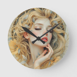 ゴールデンセラフ – 天使の光と恵み ラウンド壁時計