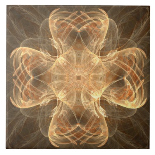 ゴールデンセルティッククロスIIパターンセラミックタイル タイル (正面)