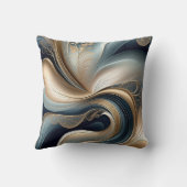 ゴールデンセレナーデ - ティールアンドゴールドアブストラクト クッション (裏面)