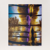 ゴールデンセレニティトランクルフォレストリフレクション ジグソーパズル (縦)