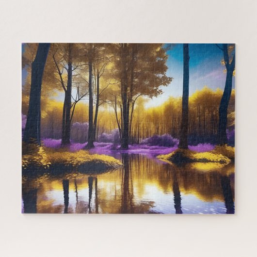 ゴールデンセレニティトランクルフォレストリフレクション ジグソーパズル (横)