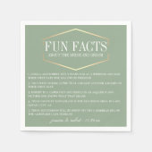 ゴールデンセージ緑のおもしろいファクトパーソナライズされた スタンダードカクテルナプキン (正面)