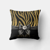 ゴールデンゼブラプリントとボウ クッション (裏面)