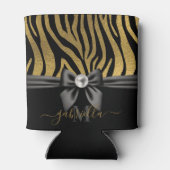 ゴールデンゼブラプリントとボウ 缶クーラー (裏面)