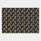 ゴールデンタイガースパターンピンクブラックラグジュアリエレガントー ラッピングペーパーシート (正面2)