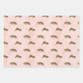 ゴールデンタイガースパターンピンクブラックラグジュアリエレガントー ラッピングペーパーシート (正面)