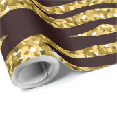 ゴールデンタイガープリント、タイガースキンパターン、タイガーファー ラッピングペーパー (ロールコーナー)