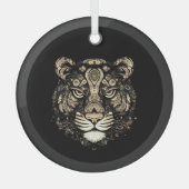 ゴールデンタイガーヘッド ガラスオーナメント (正面)