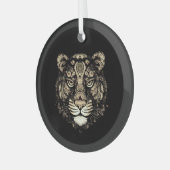 ゴールデンタイガーヘッド ガラスオーナメント (正面左)