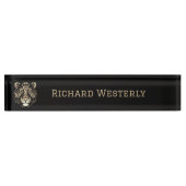 ゴールデンタイガーヘッド デスクネームプレート (正面)