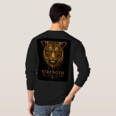 ゴールデンタイガー力強さ引用デザイン 🐯 Tシャツ (裏面フル)