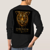 ゴールデンタイガー力強さ引用デザイン 🐯 Tシャツ (裏面)