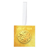 ゴールデンタイガー年中国のペーパーカットキューブオーナメント キューブオーナメント (正面)