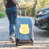 ゴールデンタイガー顔ジャングルサファリ動物自然アート シール (スーツケースインサイチュ)