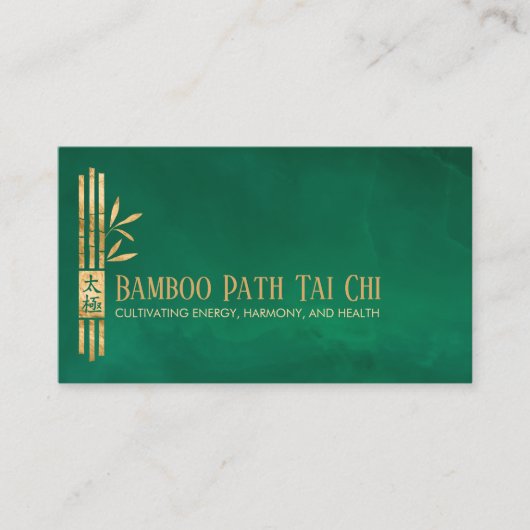ゴールデンタイチーと気功 – 竹 名刺 (正面)