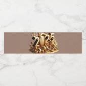 ゴールデンタイポグラフィハッピーニューイヤー2025 ペットボトルラベル (シングルラベル)