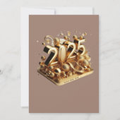 ゴールデンタイポグラフィハッピーニューイヤー2025 招待状 (正面)