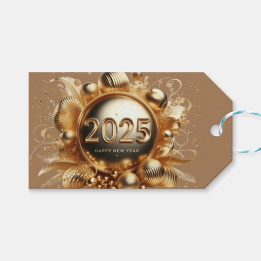 ゴールデンタイポグラフィ新年2025 ギフトタグ (正面(横))