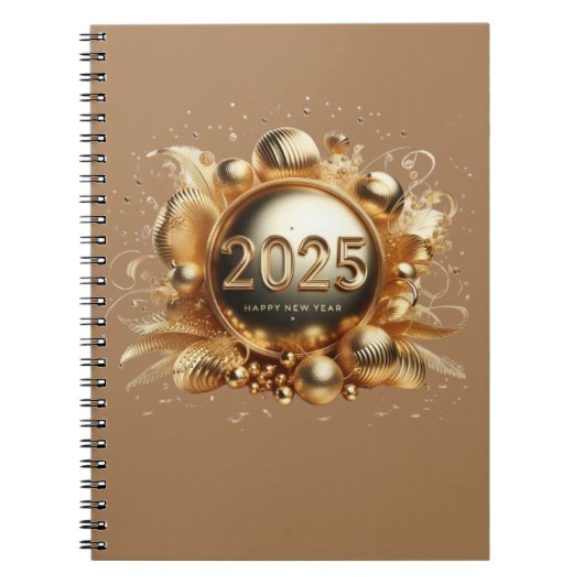 ゴールデンタイポグラフィ2025年おめでとう ノートブック (正面)