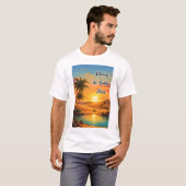 ゴールデンタイムの砂漠の夕日美学 Tシャツ (正面フル)