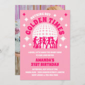 ゴールデンタイムズグルービーピンク誕生日パーティー 招待状 (正面/裏面)