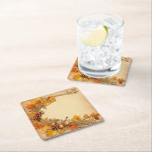 ゴールデンタペストリー秋:リース収穫 スクエアペーパーコースター (インサイチュ)