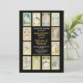 ゴールデンタロットカード婚約パーティ招待状 招待状 (スタンド正面)