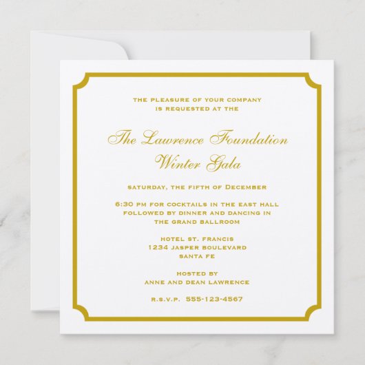 ゴールデンタンの正方形企業のの祝日 招待状 (正面)