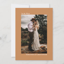 ゴールデンタンカメルミニマリスト縦写真結婚ズ 招待状