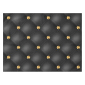 ゴールデンダイアモンズタフテッドブラック&金ゴールドテーブルクロス テーブルクロス (正面(横))