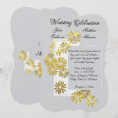 ゴールデンダイジードリームエレガンス ロマンス ヴィンテージ シック 招待状 (正面/裏面)