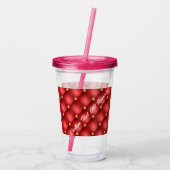 ゴールデンダイヤモンドタフテッドレザーカスタム文字名レッド アクリルタンブラー (裏面)