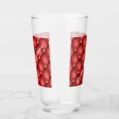 ゴールデンダイヤモンドタフテッドレザーカスタム文字名レッド タンブラーグラス (右)