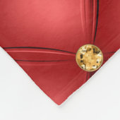 ゴールデンダイヤモンドタフテッドレザージェムストーンレッド フリースブランケット (角)