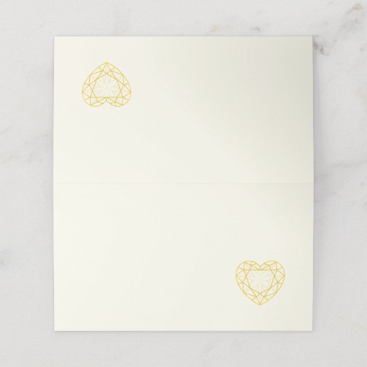 ゴールデンダイヤモンドハート宝石ラインアート座席表 プレイスカード (外部開封)